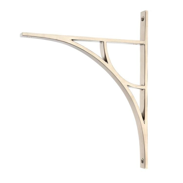 Polished Nickel "Ascension" Arched Crescent Shelf Bracket - 314mm x 250mm