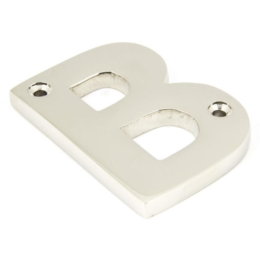 Polished Nickel 3 Inch Letter B Screw Fix Letter Polished Nickel 3 Inch Letter B Screw Fix Letter