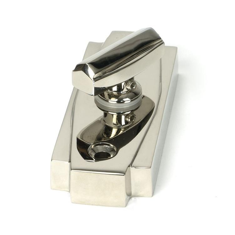 Polished Nickel Art Deco Bathroom Thumb Lock