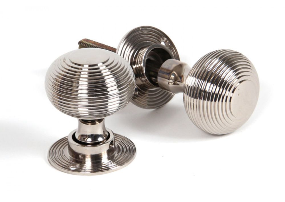 Polished Nickel Beehive Door Knob Set