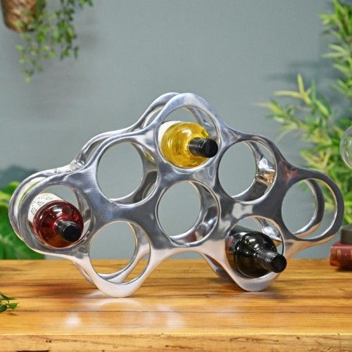 Polished Nickel "Cloud" Wine Rack