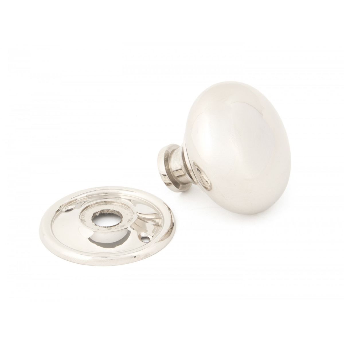 Detachable Rose on the Polished Nickel Door Knob Set