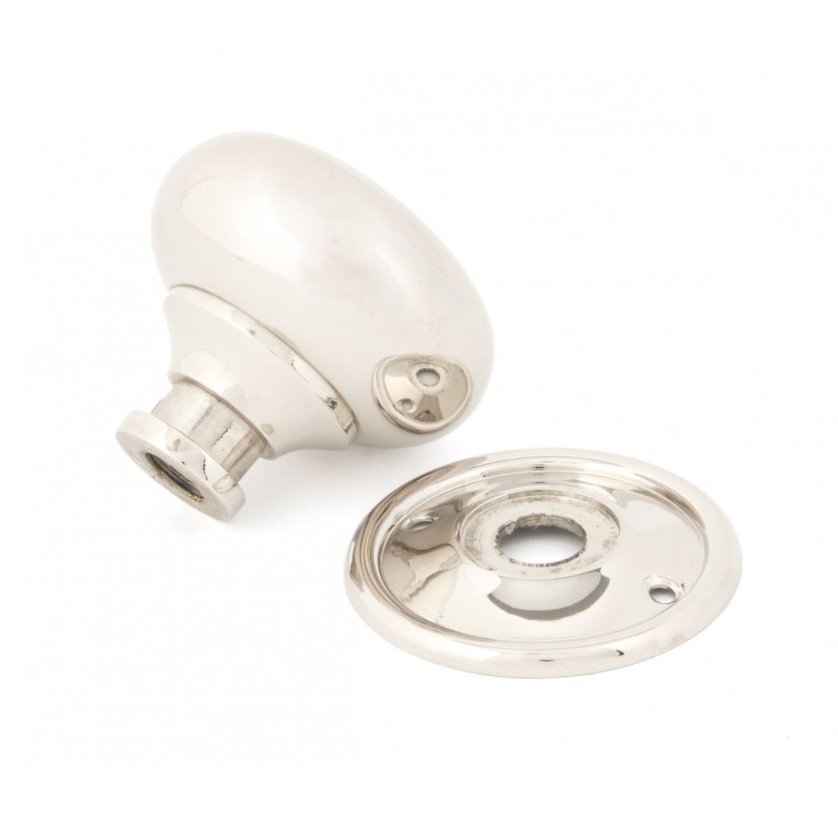 Detachable Rose on the Polished Nickel Door Knob Set