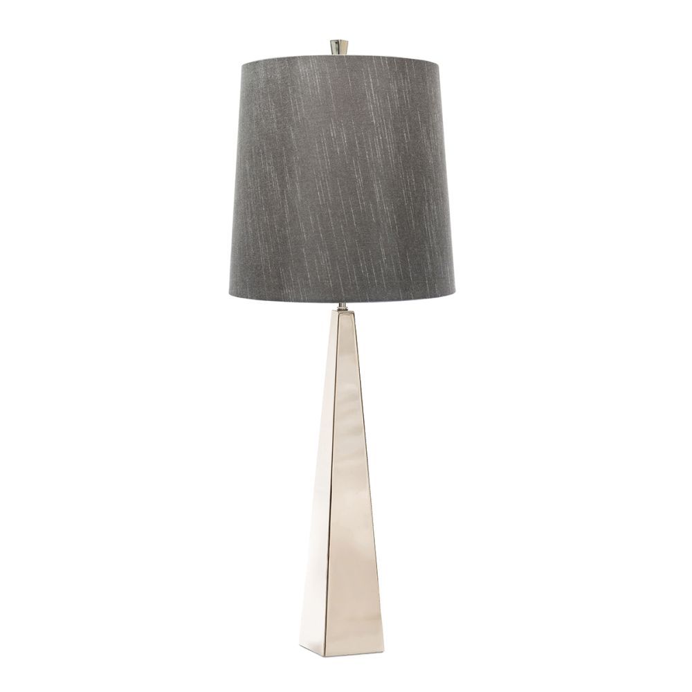 Contemporary Polished Nickel Triangular Table Lamp