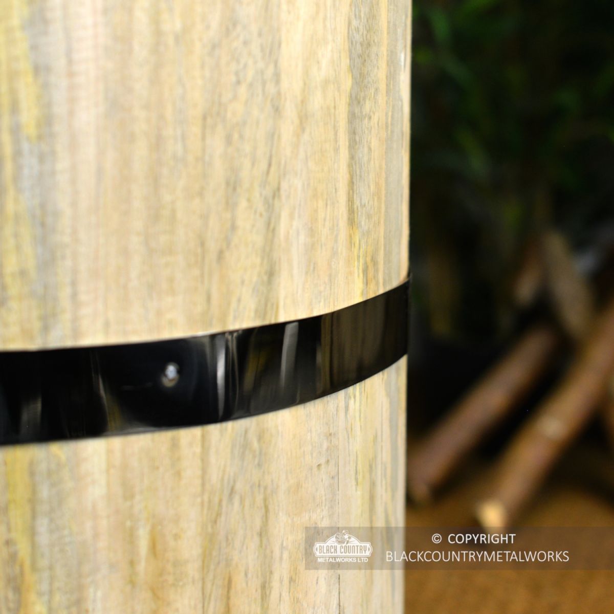 Close-up of the Polished Bras Ring Around the Umbrella Stand