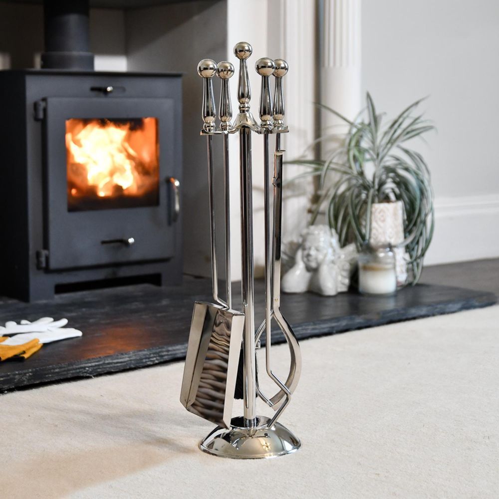 Polished Steel Traditional Companion Set 64cm Polished Steel Traditional Companion Set 64cm