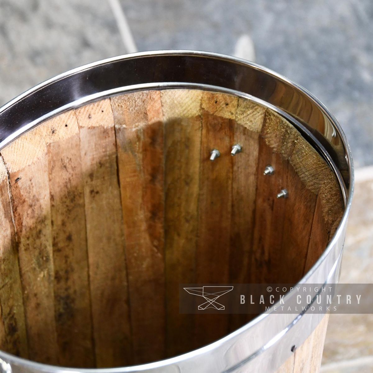 Close-up of the Inside of the Log Basket