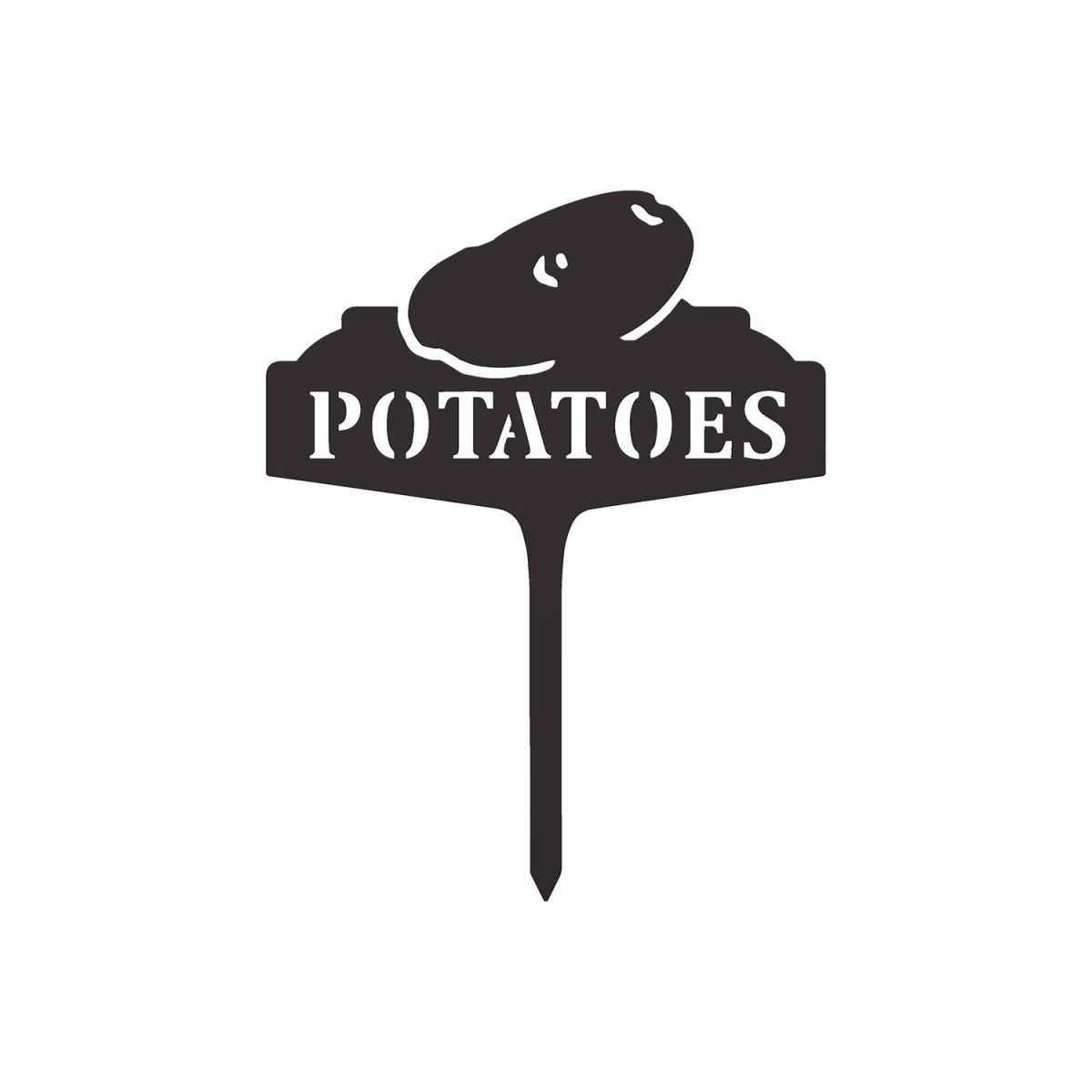 "Potatoes" Vegetable Label in a Black Finish "Potatoes" Vegetable Label in a Black Finish