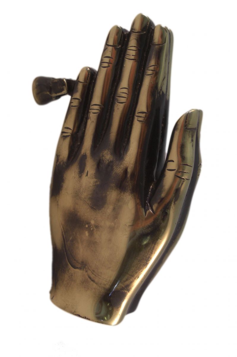 Power of Prayer Praying Antique Brass Hands Knocker