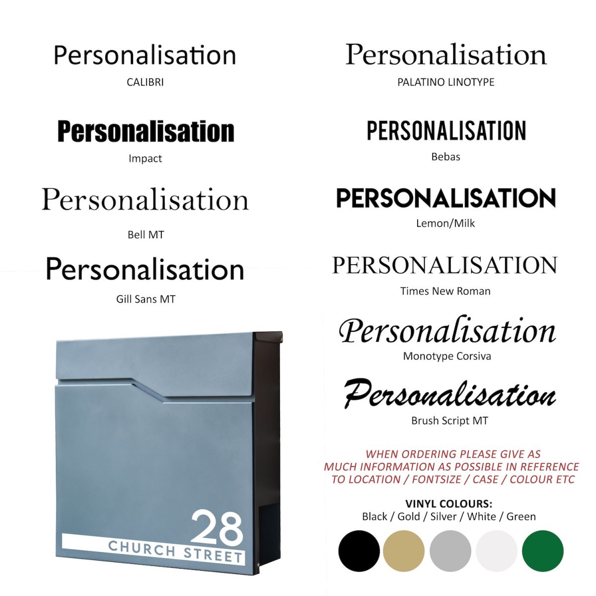 Personalised Granite Grey "Staggered" Wall Mounted Post Box & Newspaper Holder (Version 2)