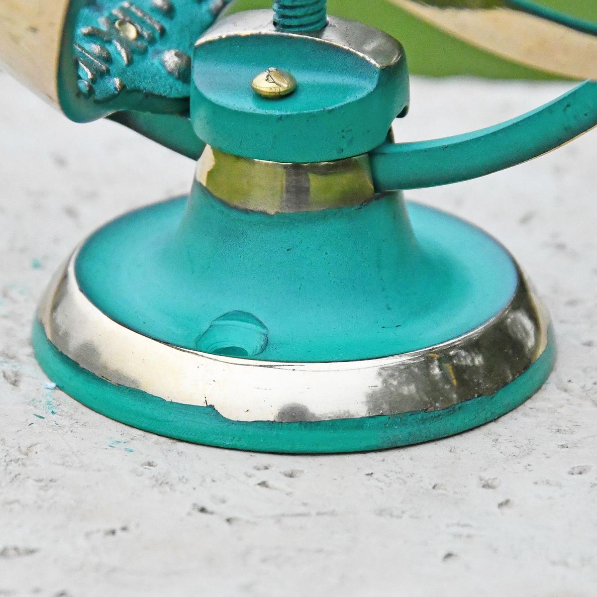 Close-up of the Base of the Verdigris Profatius Armillary