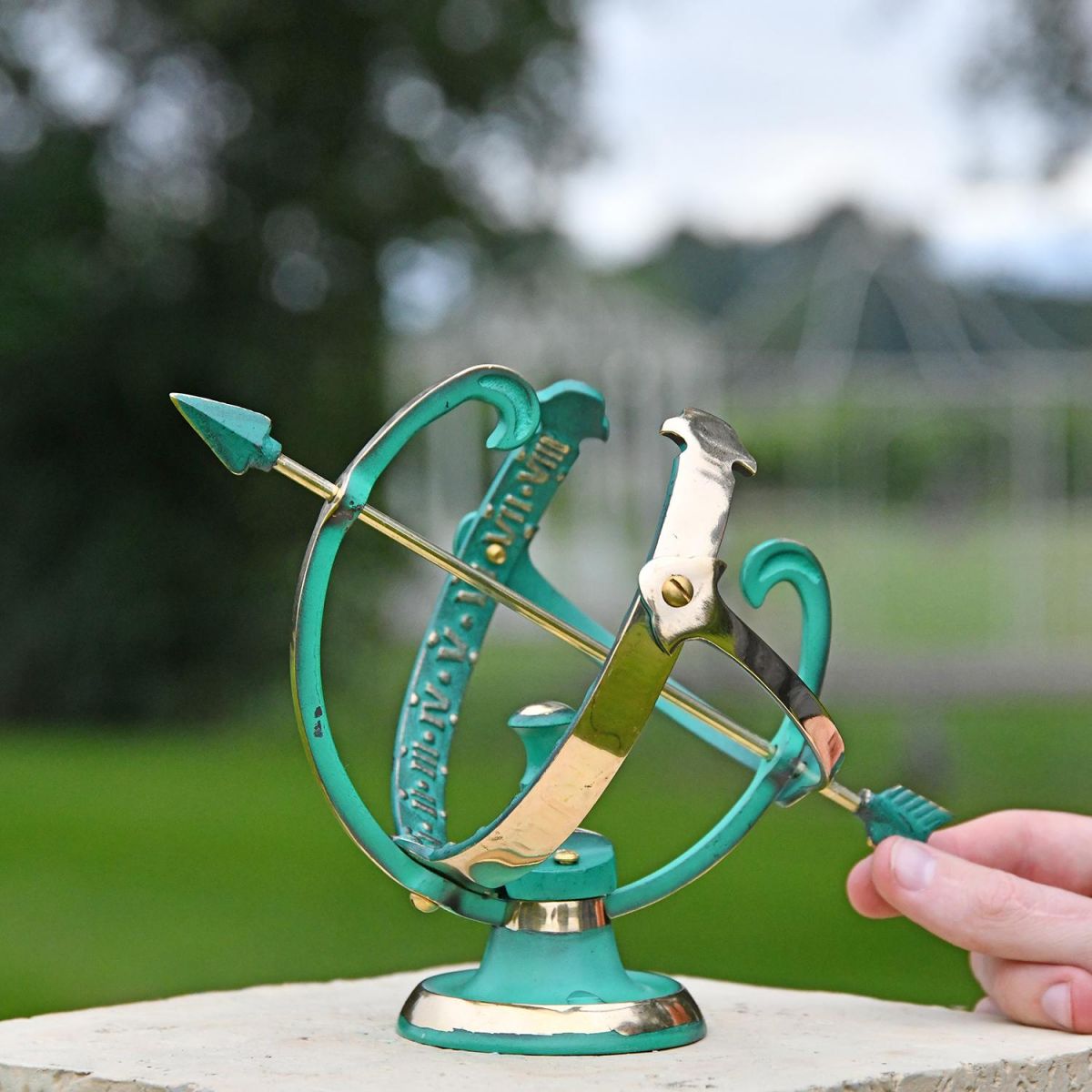 Profatius Armillary Verdigris to Scale