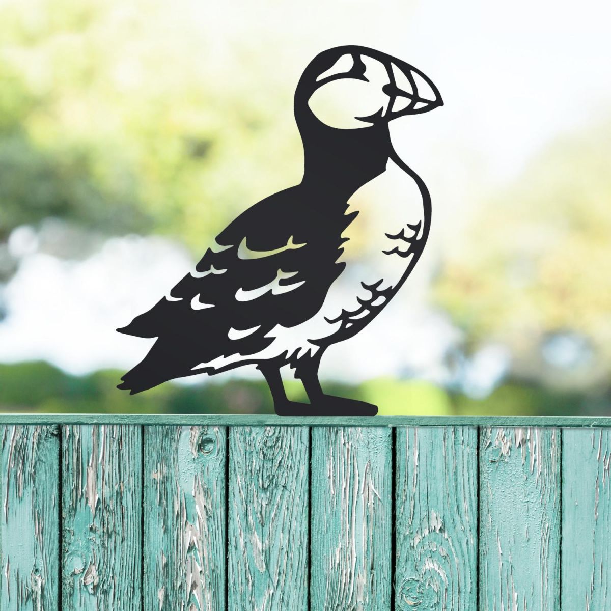 Puffin Sheet Steel Fence Topper in Black Finish in Situ