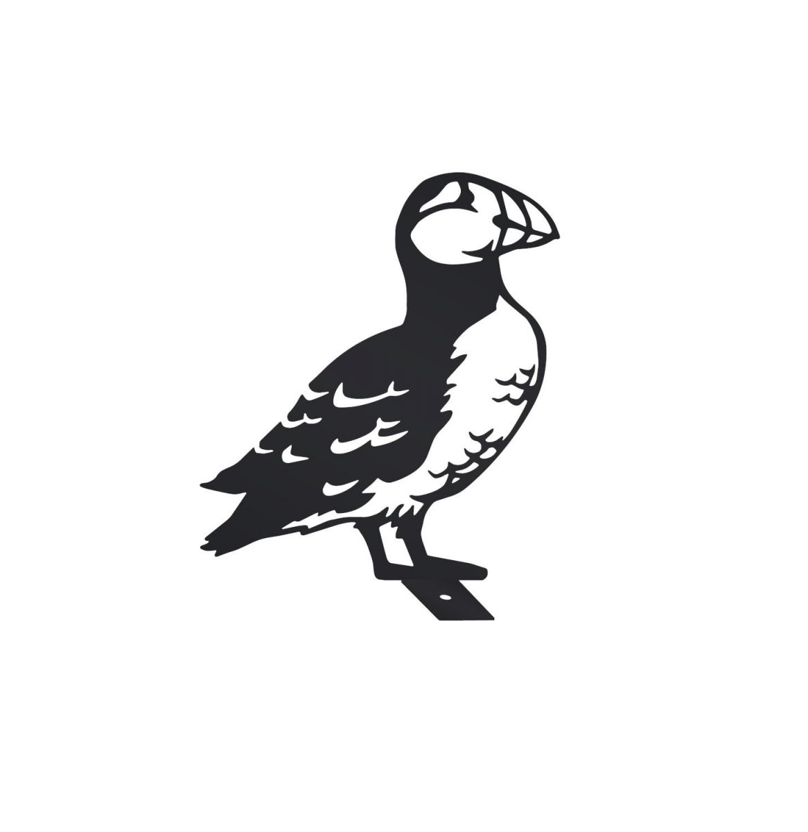 Puffin Sheet Steel Fence Topper in Black Finish with Mounting Plate