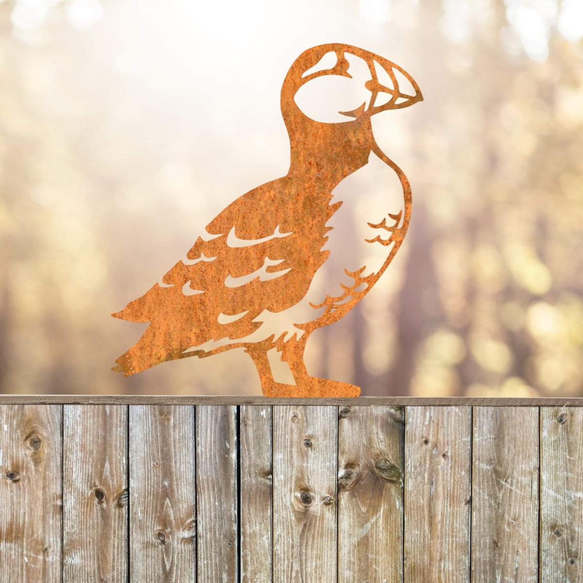 Puffin Sheet Steel Fence Topper in Rustic Finish