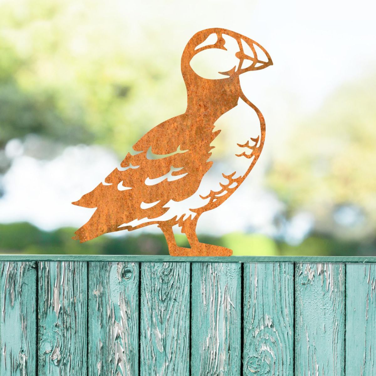 Puffin Sheet Steel Fence Topper in Rustic Finish in Situ