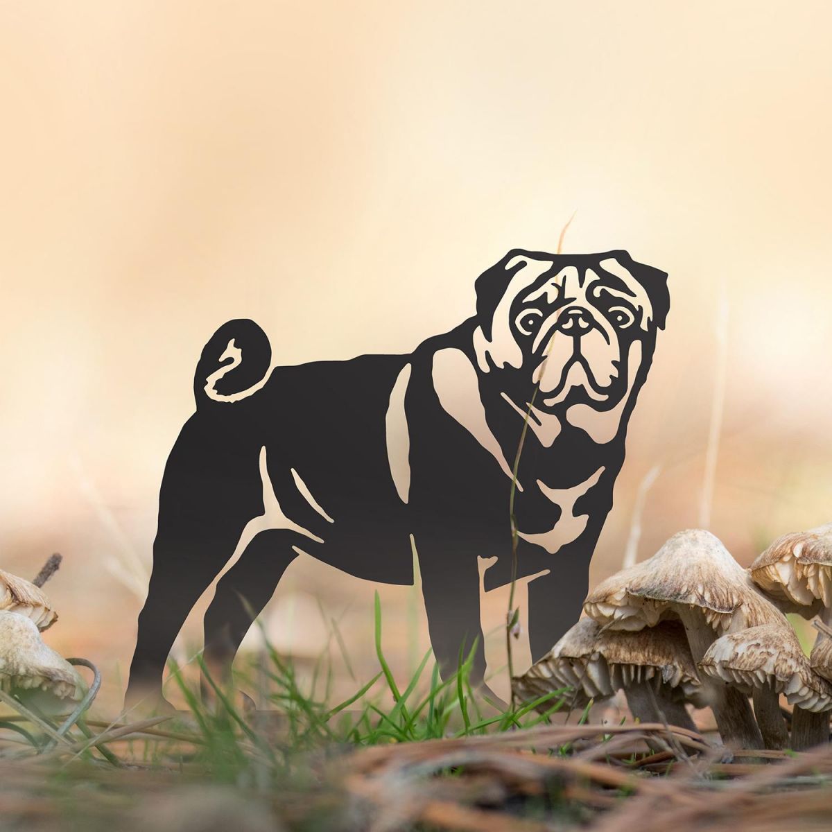 Pug Silhouette in Use Outdoors