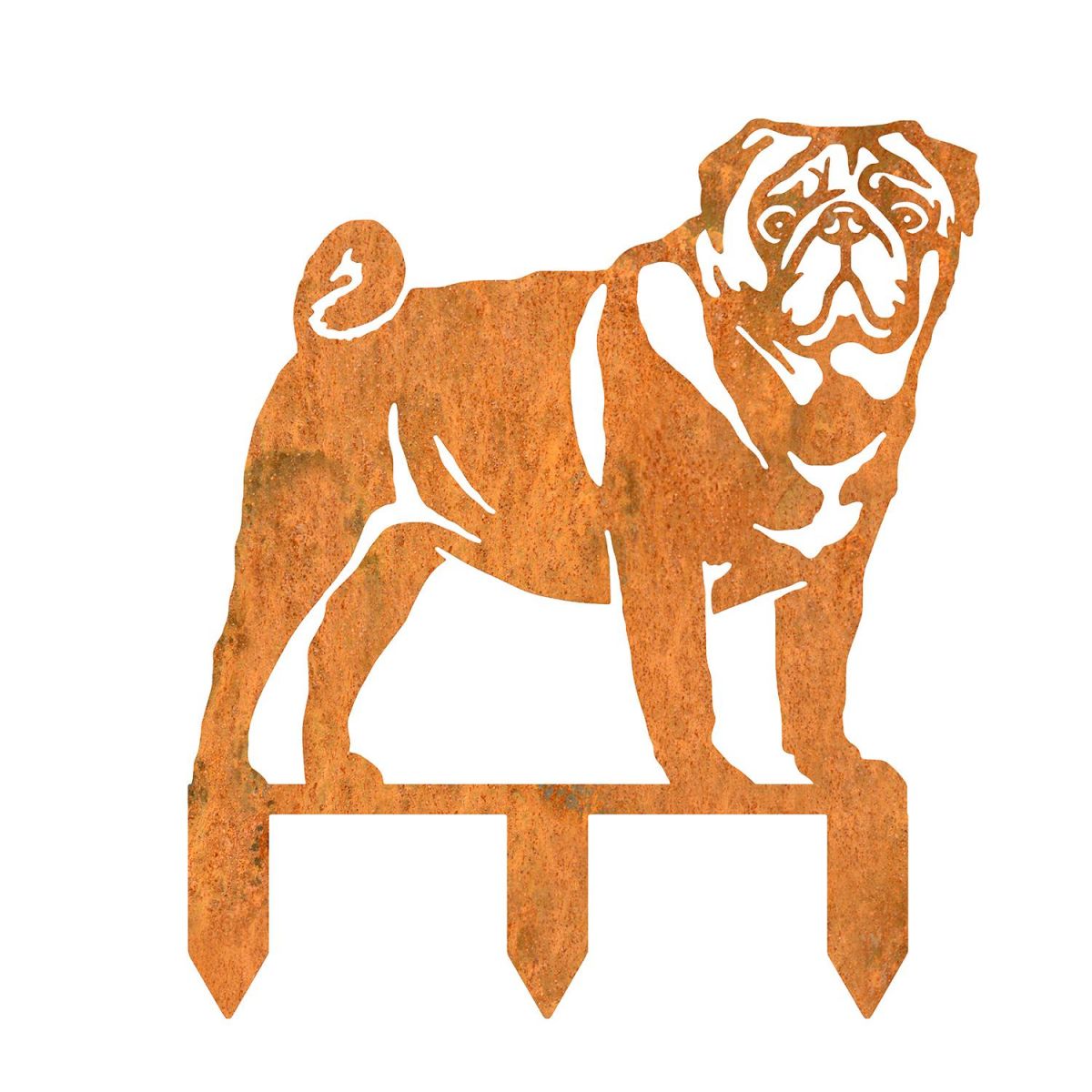 Pug Silhouette in a Rustic Finish Pug Silhouette in a Rustic Finish