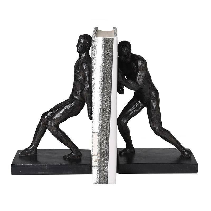 Push and Pull Book Ends an a Dark Bronze