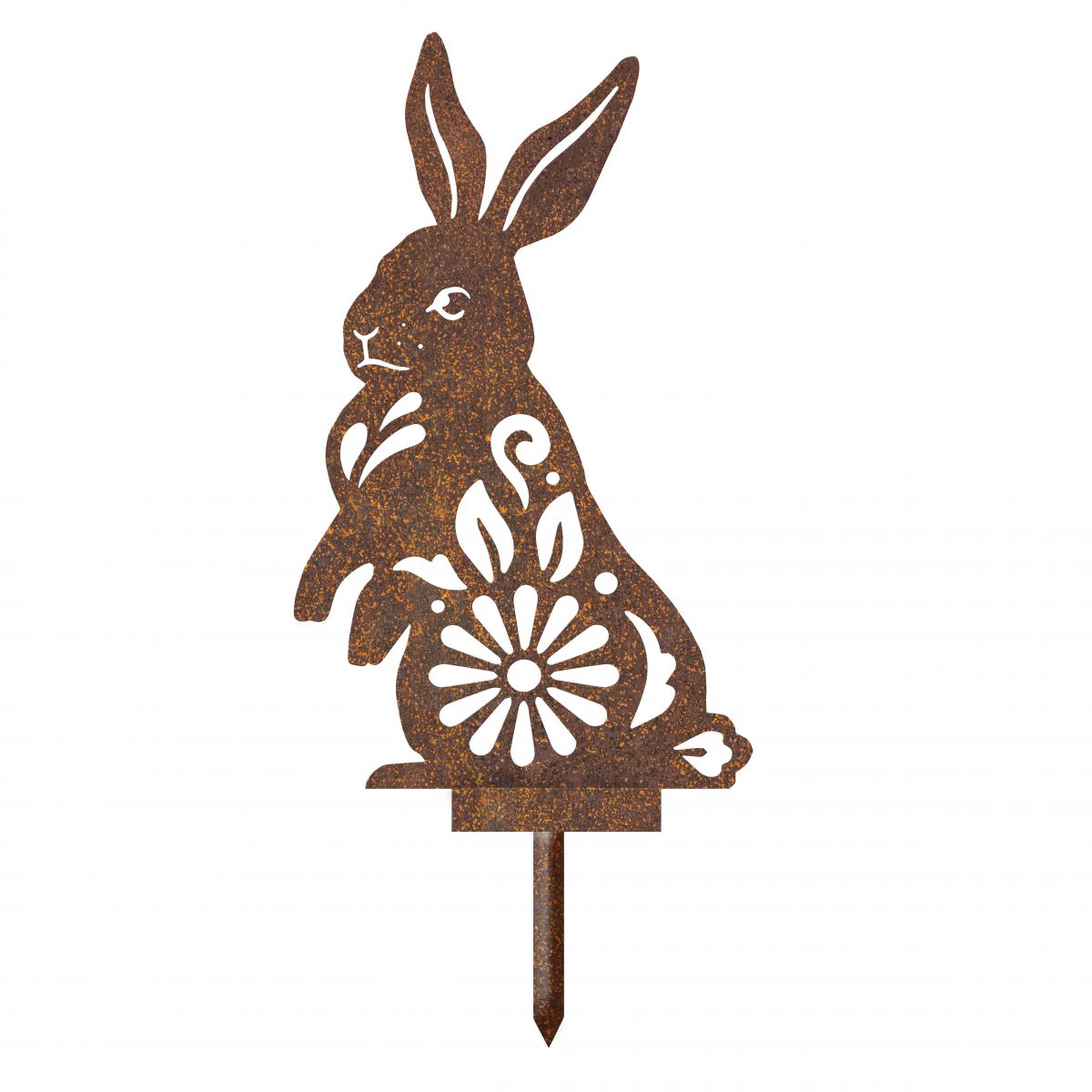 Rustic Floral Rabbit Sculpture with spike 