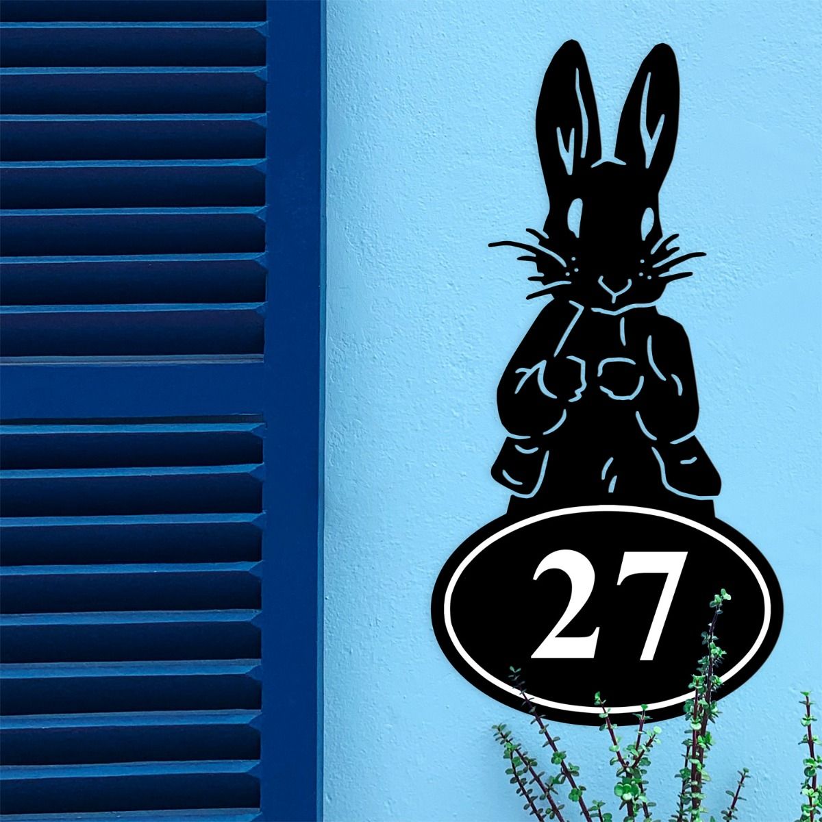 Mr Rabbit Iron House Number Sign Mr Rabbit Iron House Number Sign