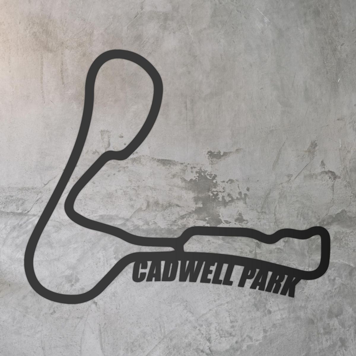 Cadwell Park Race Track Wall Art on a Rustic Grey Wall