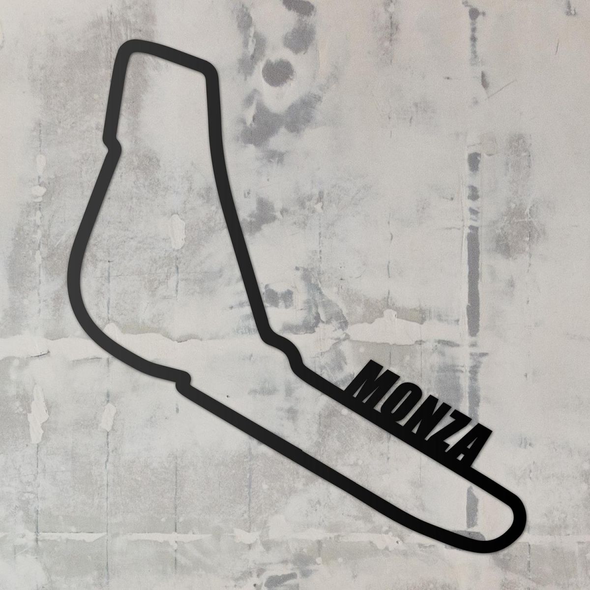 Monza Race Track Wall Art on a Rustic Grey Wall