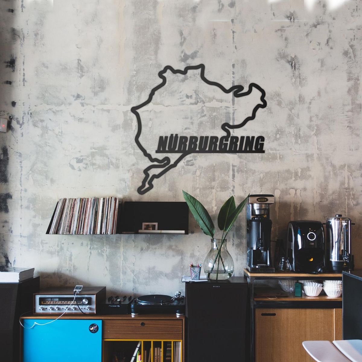 Iron Nürburgring Race Track Wall Art in the Living Room