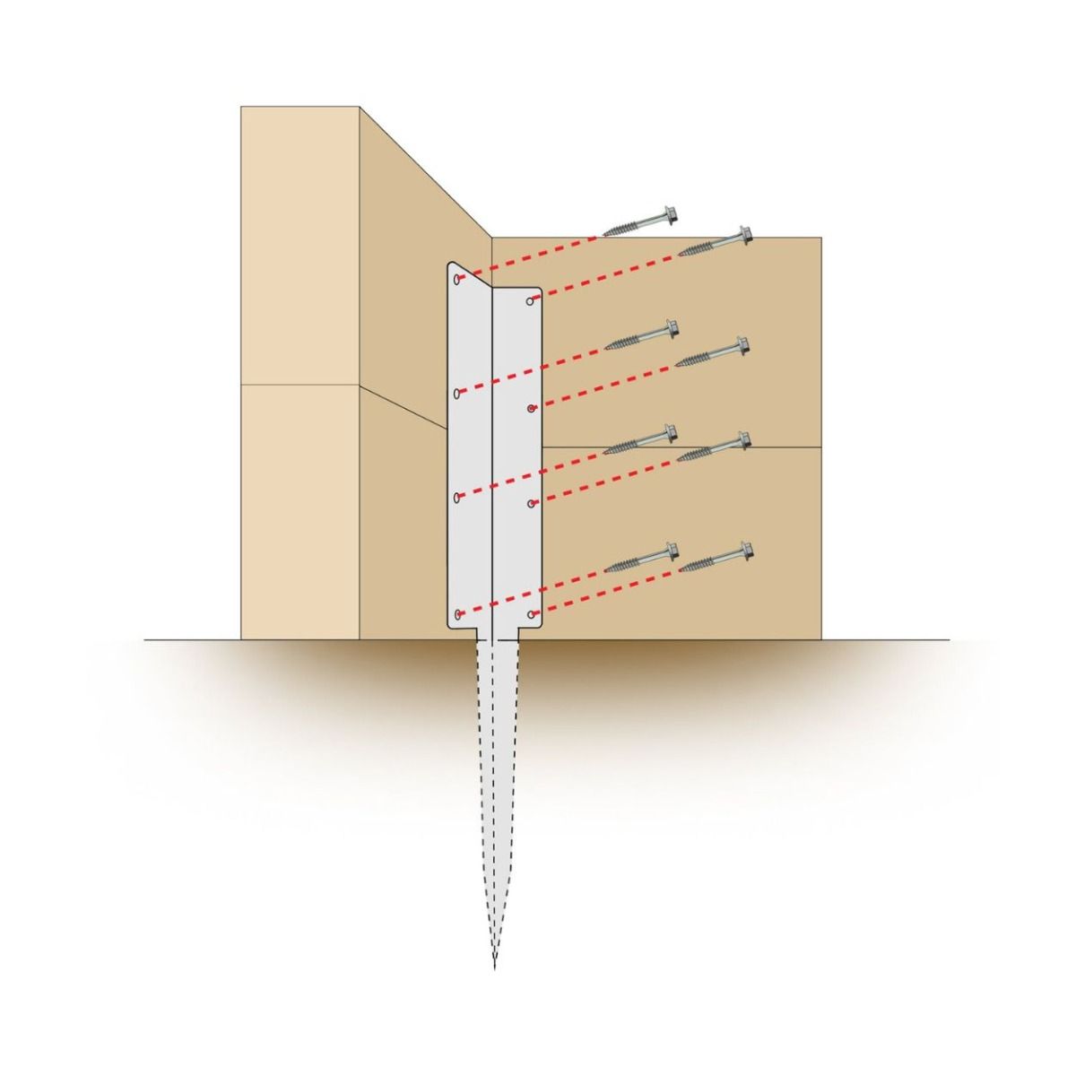 Railway Sleeper Corner Spikes - Double Technical Drawing