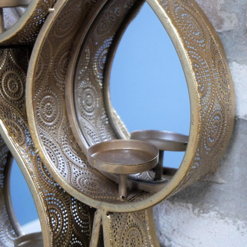 Close-up of the Candle Holder on the Tear Drop Mirror