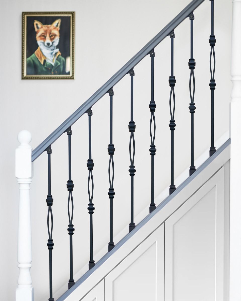 Matte Black Steel Stair Spindles