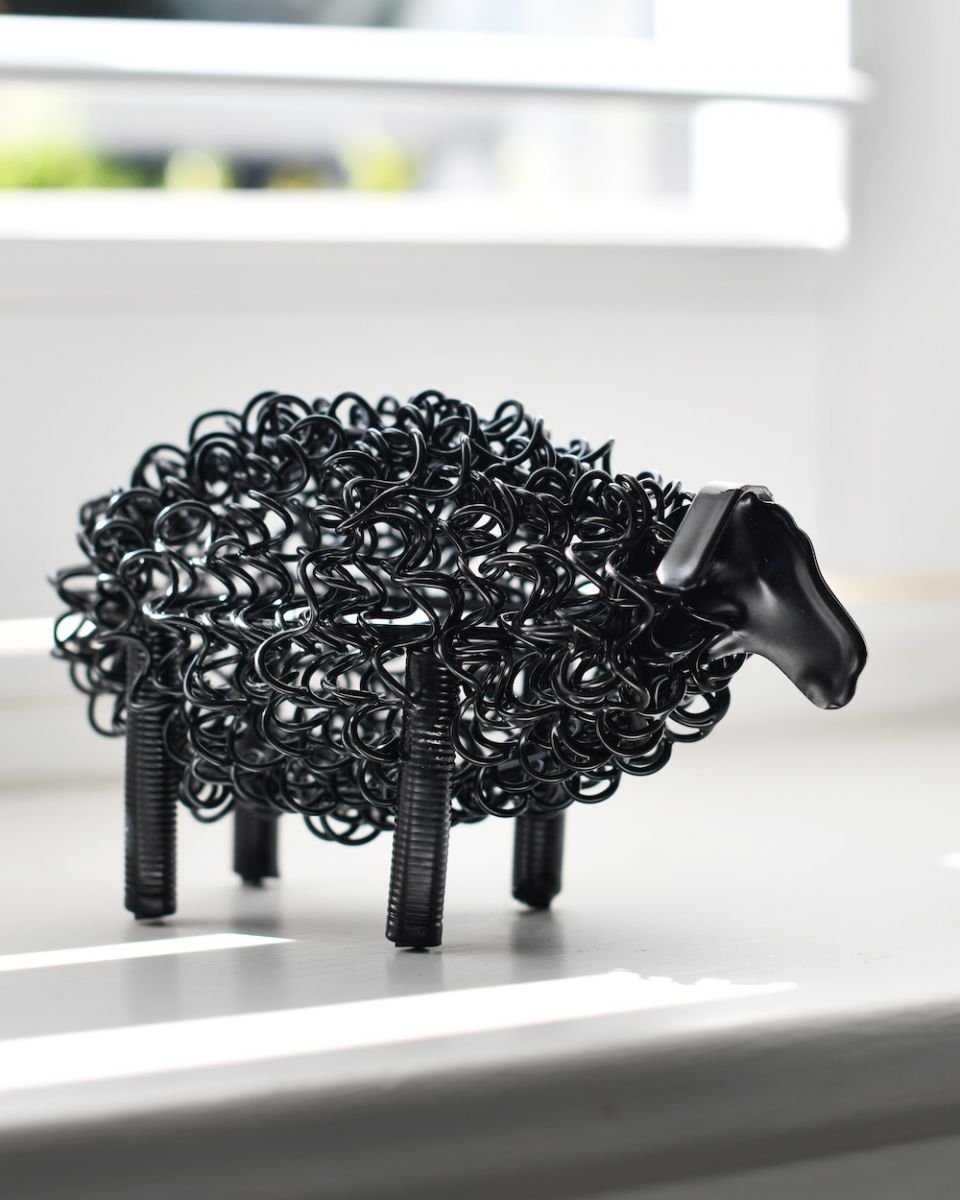 "Ruby" the Recycled Metal Sheep - Black "Ruby" the Recycled Metal Sheep - Black