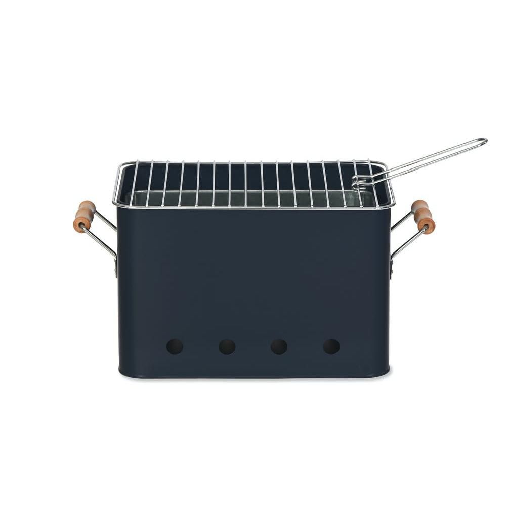 Rectangular Steel Bucket BBQ Grill Finished in Black