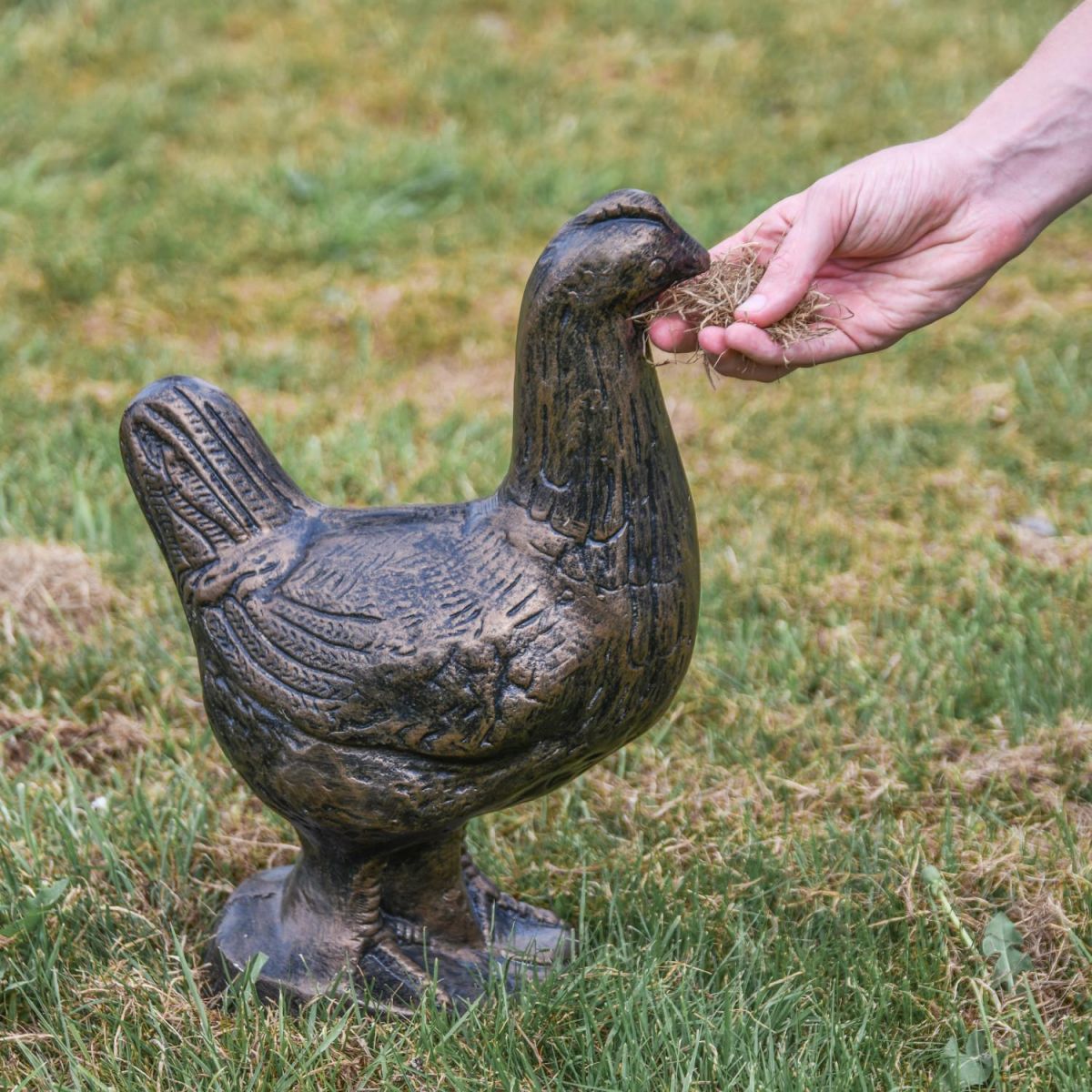 Scale Shot of Recycled Cast Aluminium Bronze Dauntless Chicken Sculpture