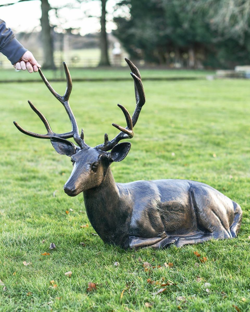 Lying stag sculpture to scale