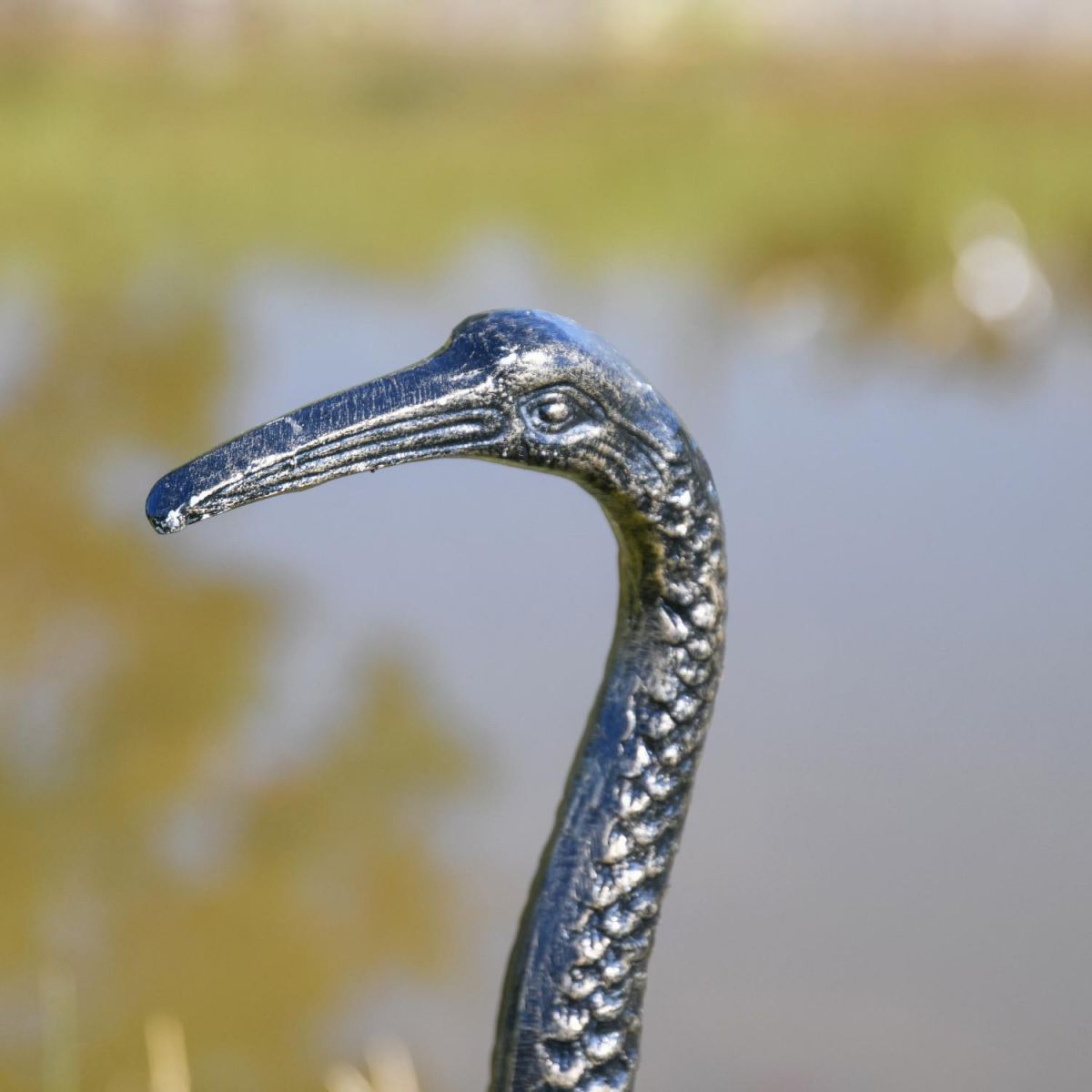 Close-Up of Heron Sculpture