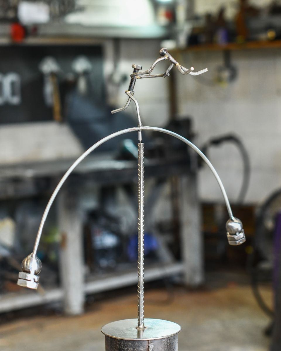 Recycled Metal Figure Skating Sculpture Recycled Metal Figure Skating Sculpture