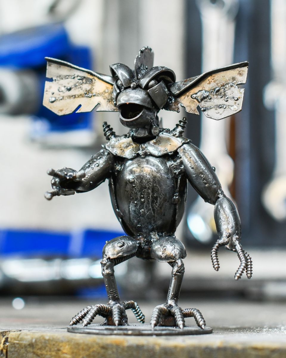 Recycled Metal Gremlin Sculpture