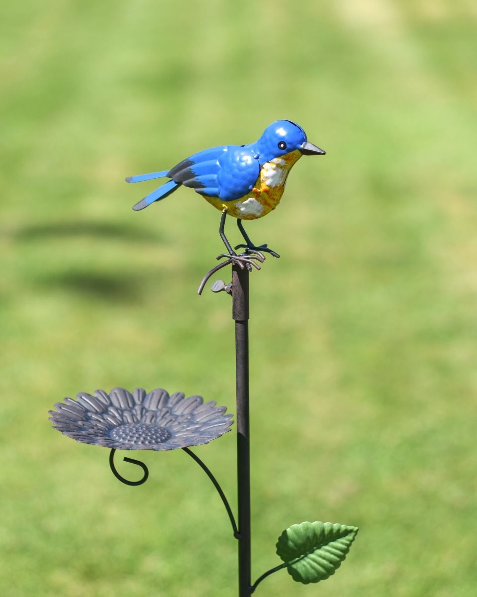 Recycled Metal Hand Painted Bird Feeder Recycled Metal Hand Painted Bird Feeder