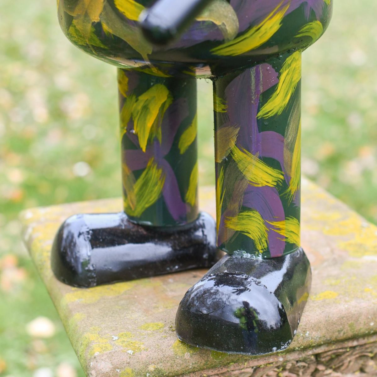 Close-Up of Army Camouflage on Minion Sculpture