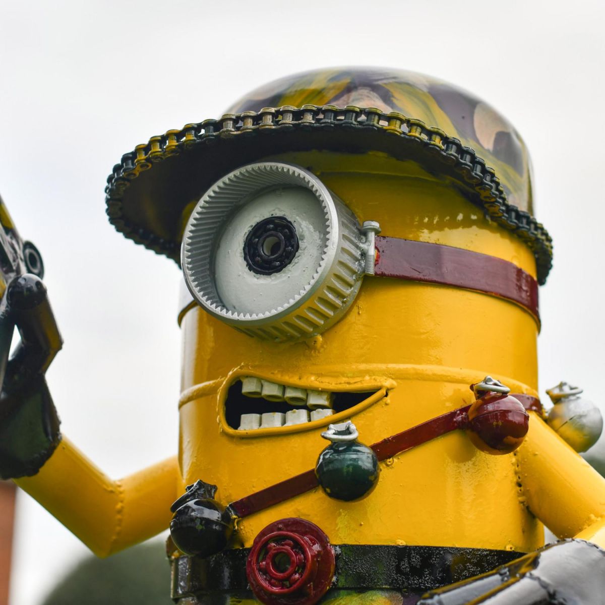 Close-Up of Facial Expression on Minion Sculptur