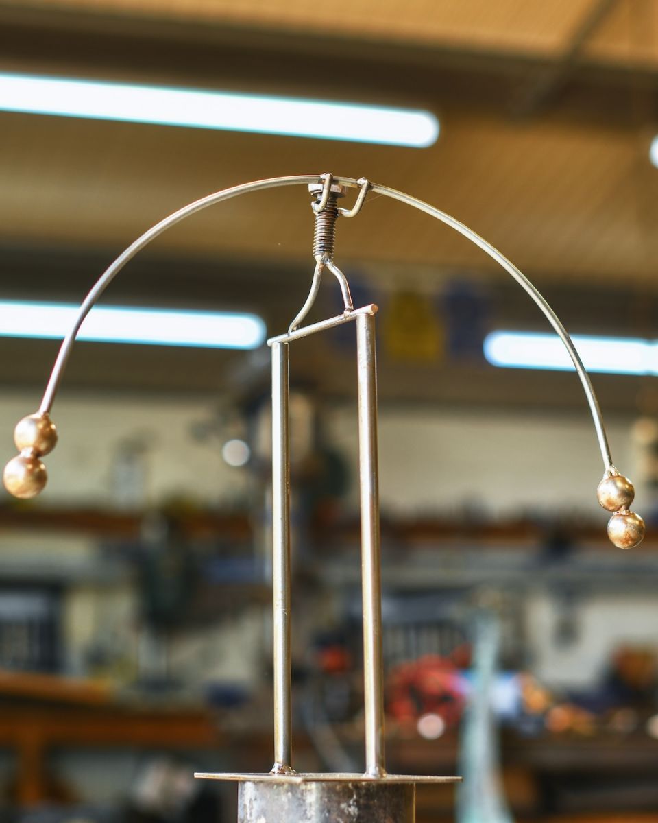 Recycled Metal Tightrope Walker Sculpture