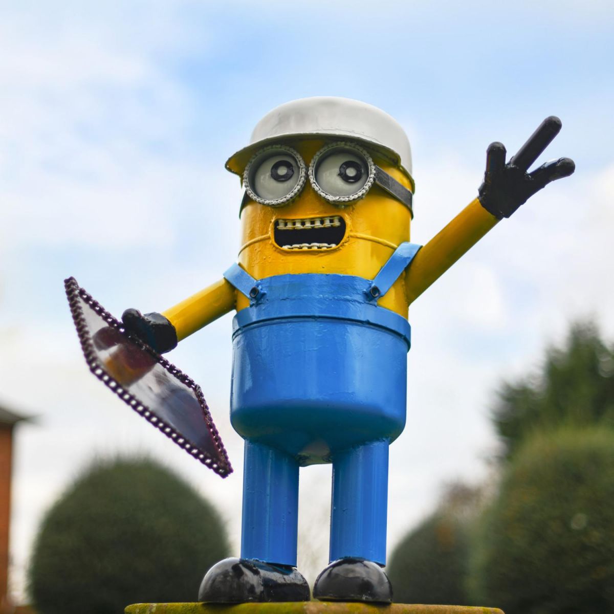 Recycled Metal "Town Planner" Minion Sculpture Recycled Metal "Town Planner" Minion Sculpture