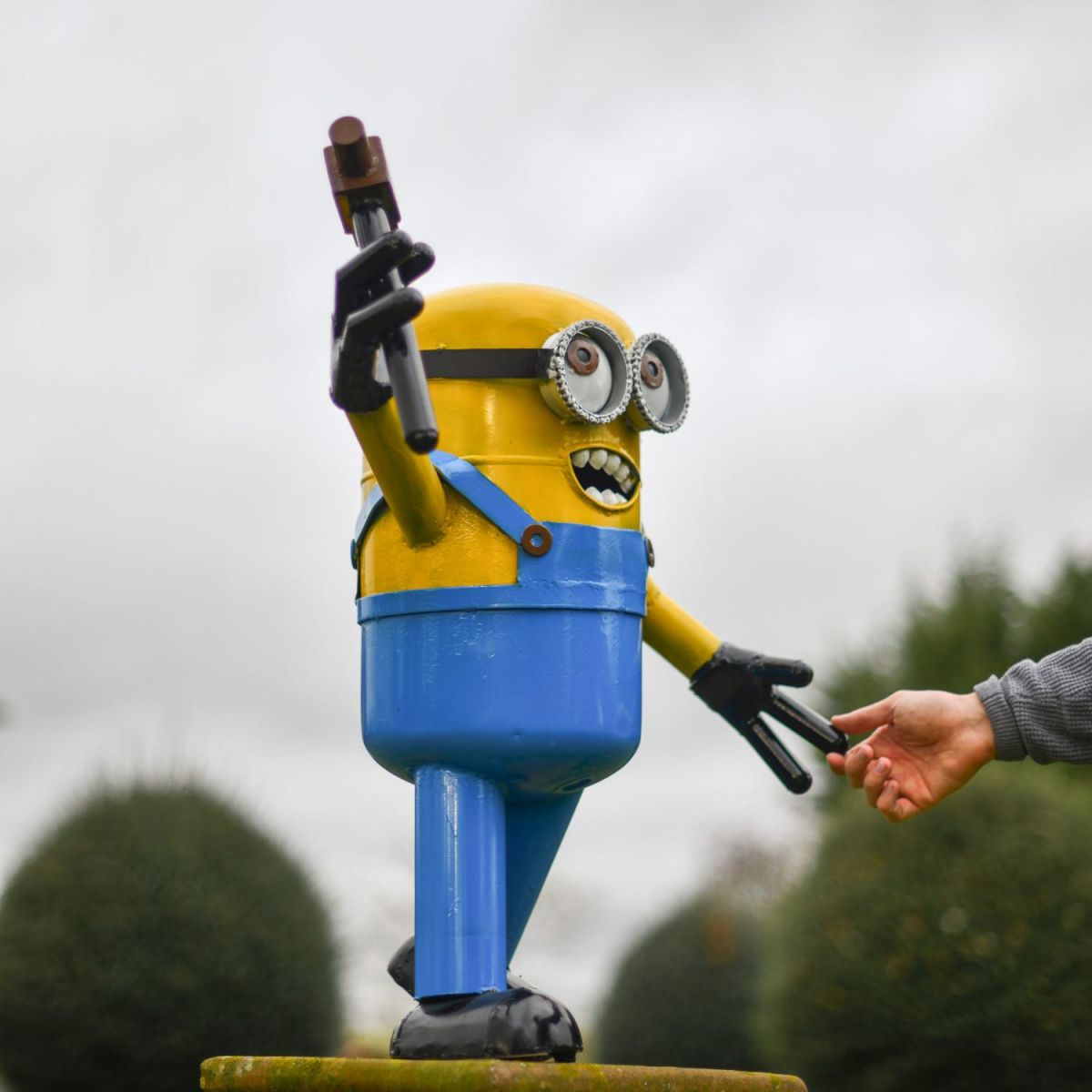 Scale Shot of Recycled Metal "Worthy Workman" Henchman Sculpture Scale Shot of Recycled Metal "Worthy Workman" Henchman Sculpture