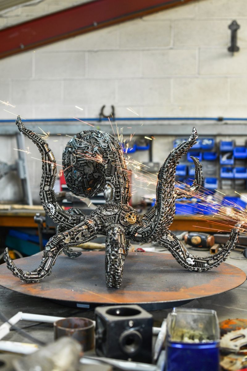 Recycled Metal Octopus Sculpture Recycled Metal Octopus Sculpture