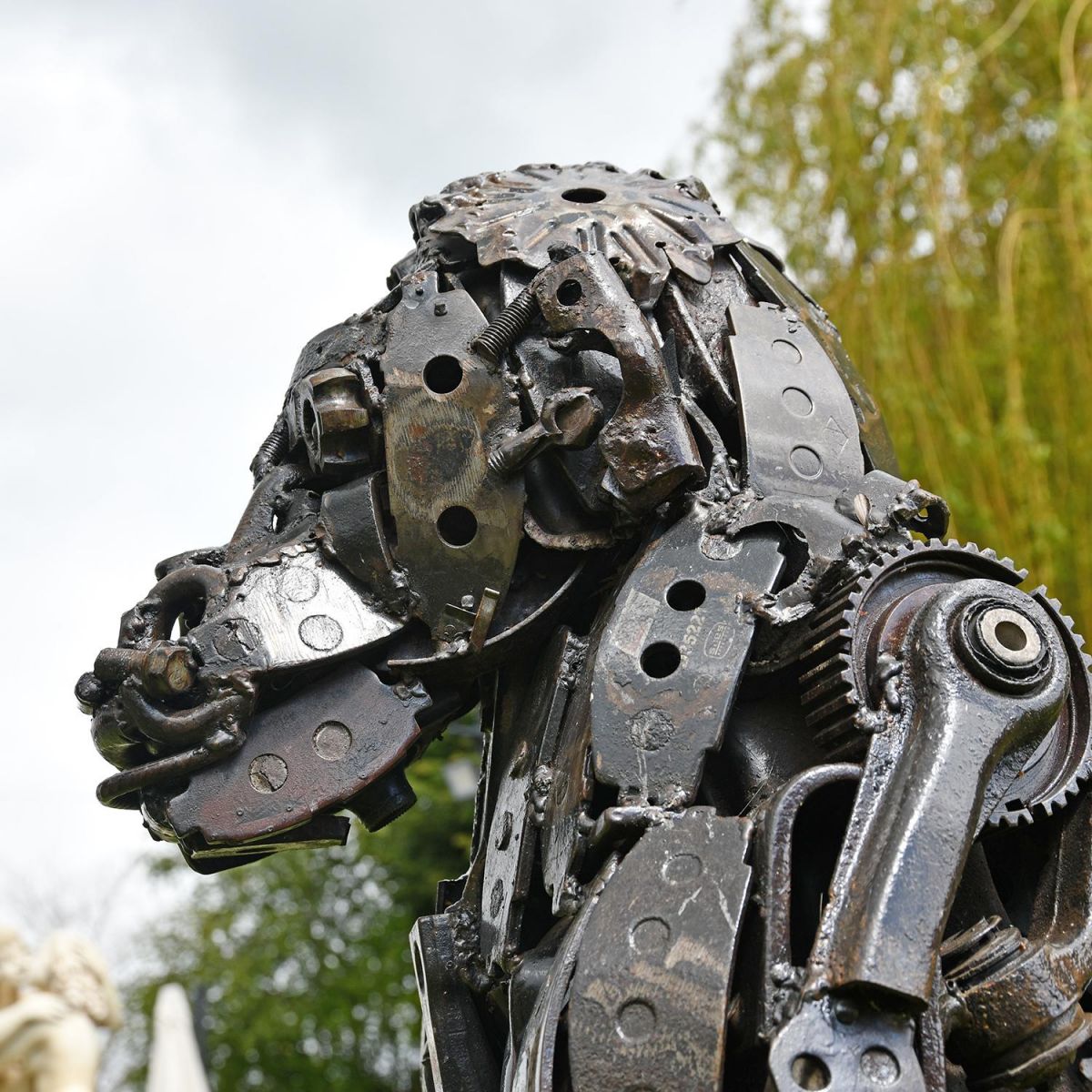 View of the Side of the Face of the Gorilla Sculpture