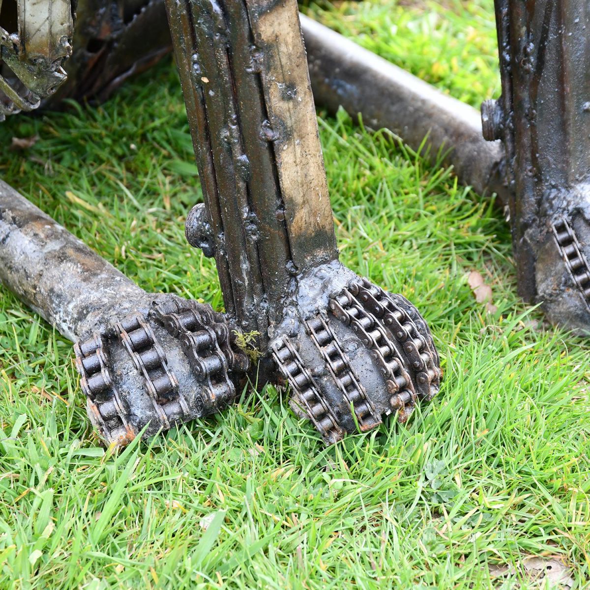 Close-up of the Feet on the Dog Sculpture