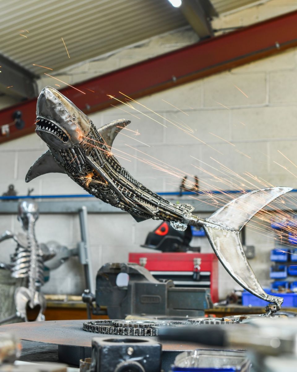 Recycled Metal Shark Sculpture Recycled Metal Shark Sculpture