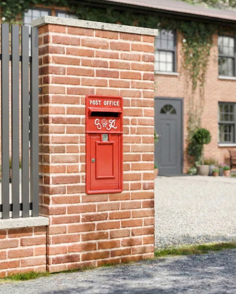 in wall red post box