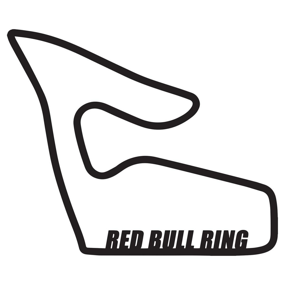 Red Bull Ring Motorsport Race Track Wall Art in Black